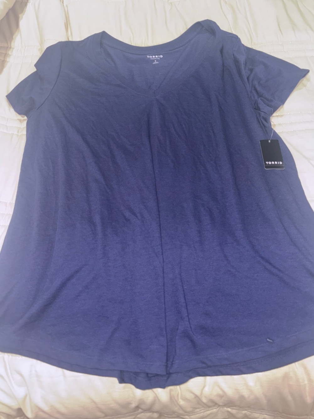 torrid Navy V-Neck Short Sleeve Tee